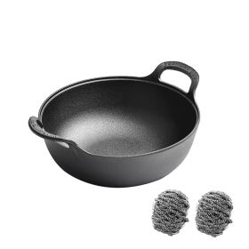 WANGYUANJI Yuanbao Pot 10.6", Cast Iron Stew Pot, Non-coated Non-stick Samll Pot for Making Soup, Cooking Porridge, Gas, Induction, Small Saucepa
