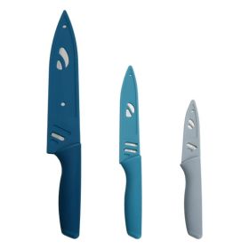 3-Piece Stainless Steel Color Knife Set with Ergonomic Soft Grip Handles