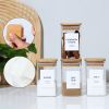 18 Pcs Square Spice Jars With 72 Stickers, Kitchen Pepper Jars For Salt Seasoning, Snacks, Tea, Coffee