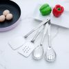 Stainless Steel 4-Piece Kitchen Utensil Set – Spatula, Slotted Spatula, Spoon & Slotted Spoon