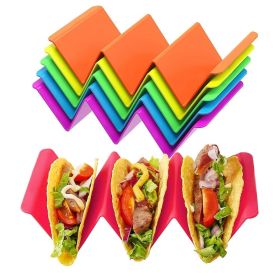 1pc/6pcs Colorful Taco Holder Stands - Premium Large Taco Tray Plates; Holds Up To 3 Or 2 Tacos Each (Color: 1pc Blue)