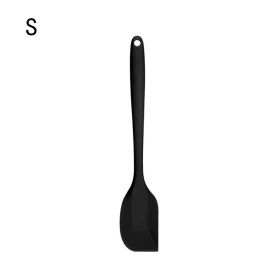 1pc All-in-one High-quality Silicone Scraper Baking Tool; Heat-resistant Silicone Scraper; Cream Cake Spatula; Baking Shovel Knife 8.27"/11.02" (Color: Black, size: small)