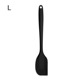 1pc All-in-one High-quality Silicone Scraper Baking Tool; Heat-resistant Silicone Scraper; Cream Cake Spatula; Baking Shovel Knife 8.27"/11.02" (Color: Black, size: large)